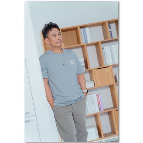 厚磅刺繡短T-清水藍