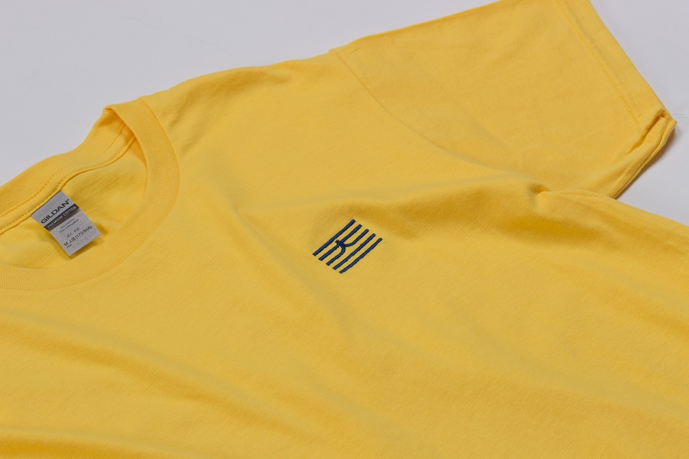 刺繡短T-朝陽黃M