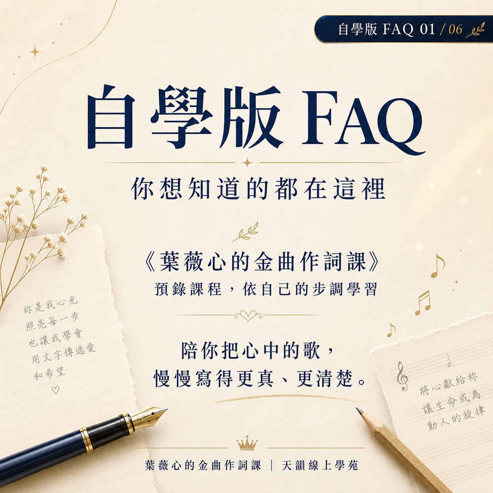 《葉薇心的金曲作詞課》線上課程-自學版
