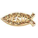 鑲嵌魚型掛飾_JESUS紅色